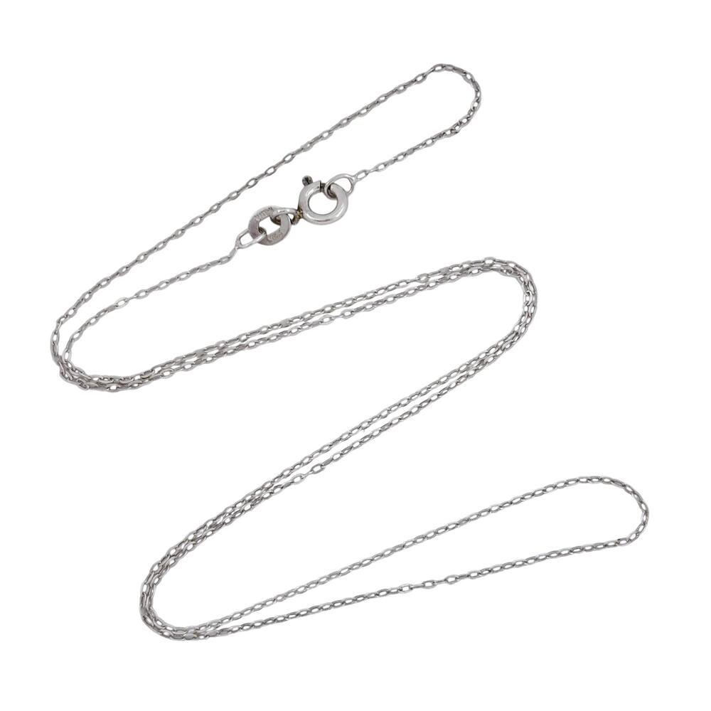 Vintage Sterling Silver 925 0.9mm Cable Link Chain Necklace 18"